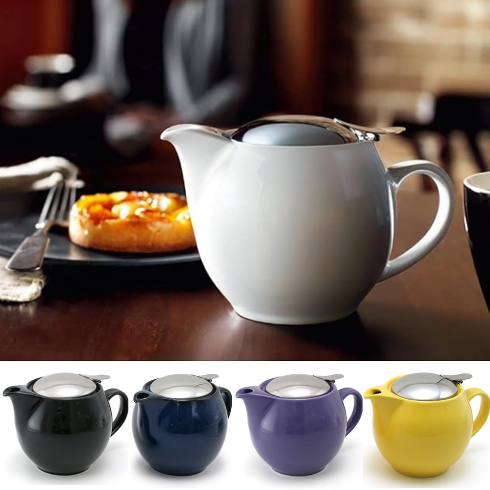 일본 제로재팬 티포트 라운드 450ml 도자기 티팟 차주전자 티메이커