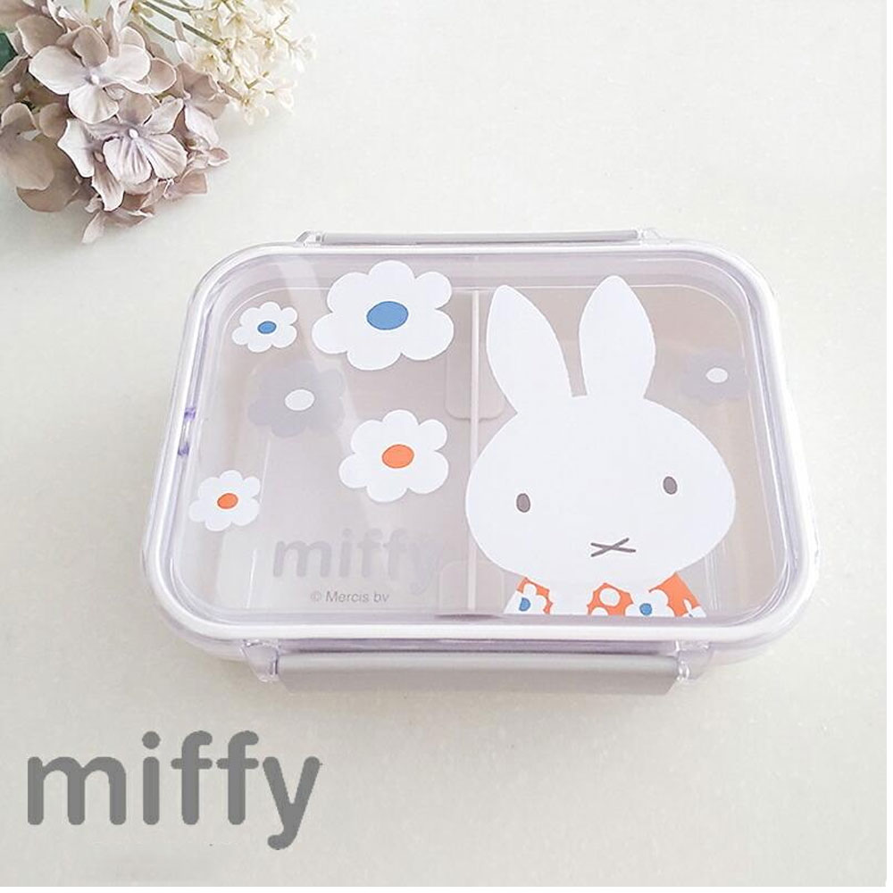 일본 스케이터 미피 1단 도시락 칸막이 도시락통 사각 밀폐용기