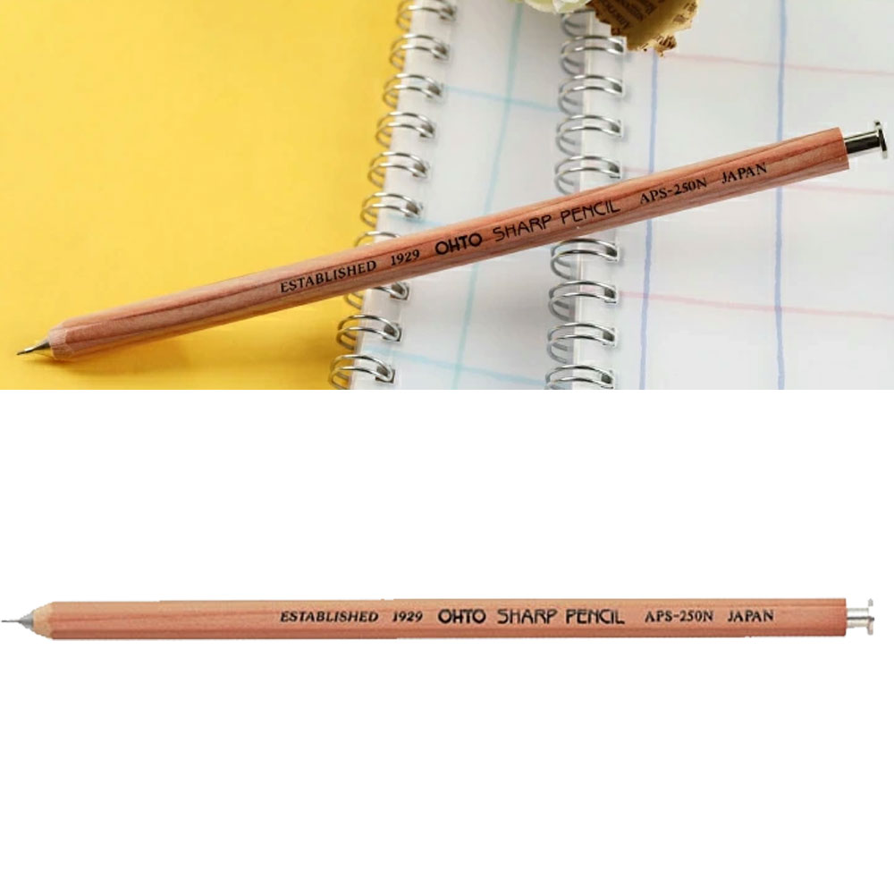 일본 OHTO 오토 천연나무 목재샤프 우드샤프 레트로 연필모양 0.5mm