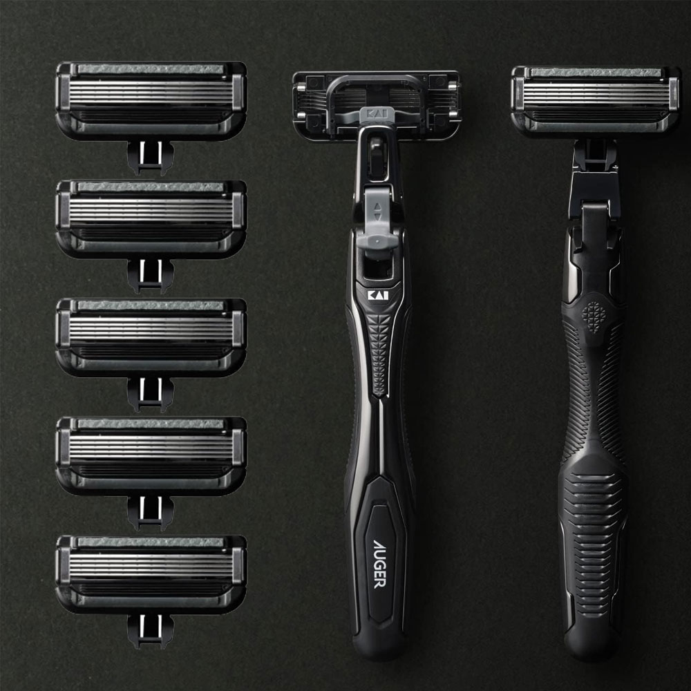 카이 일본 남자 면도기 아우거 콤보팩 핸들 1개+교체날 5개 세트
