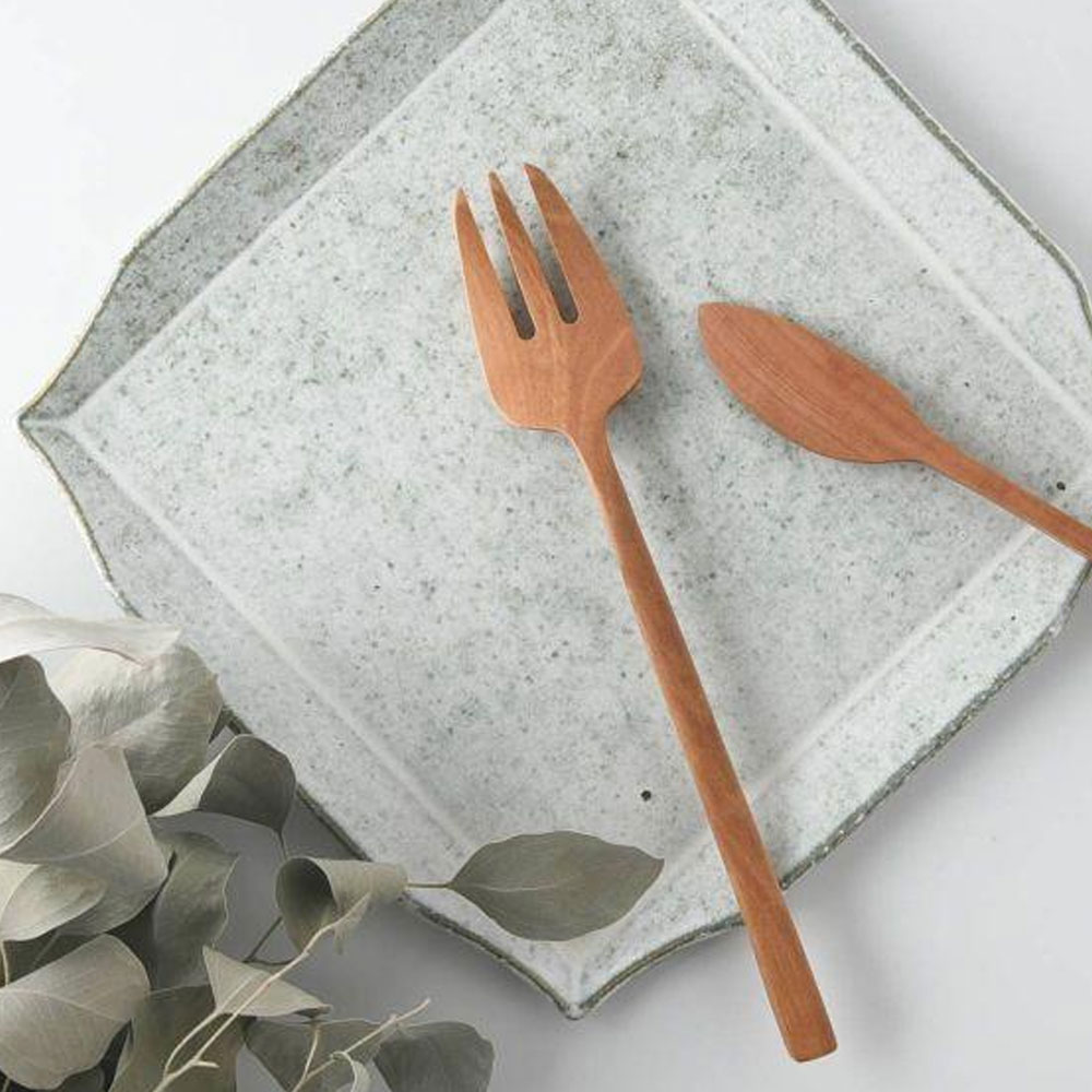 토우게이 우드 커트러리 디너 포크 우드 나무 포크 L