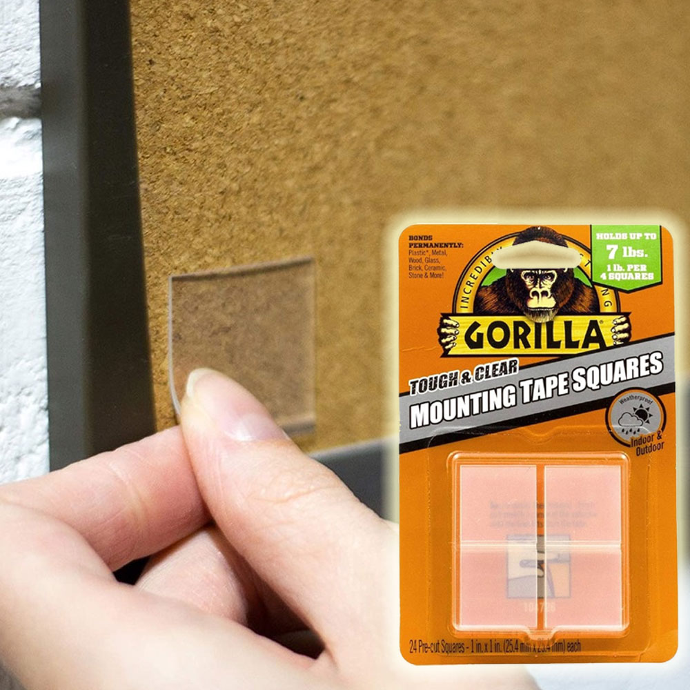 Gorilla 사각 양면테이프 마운팅 투명 조각테이프 24p