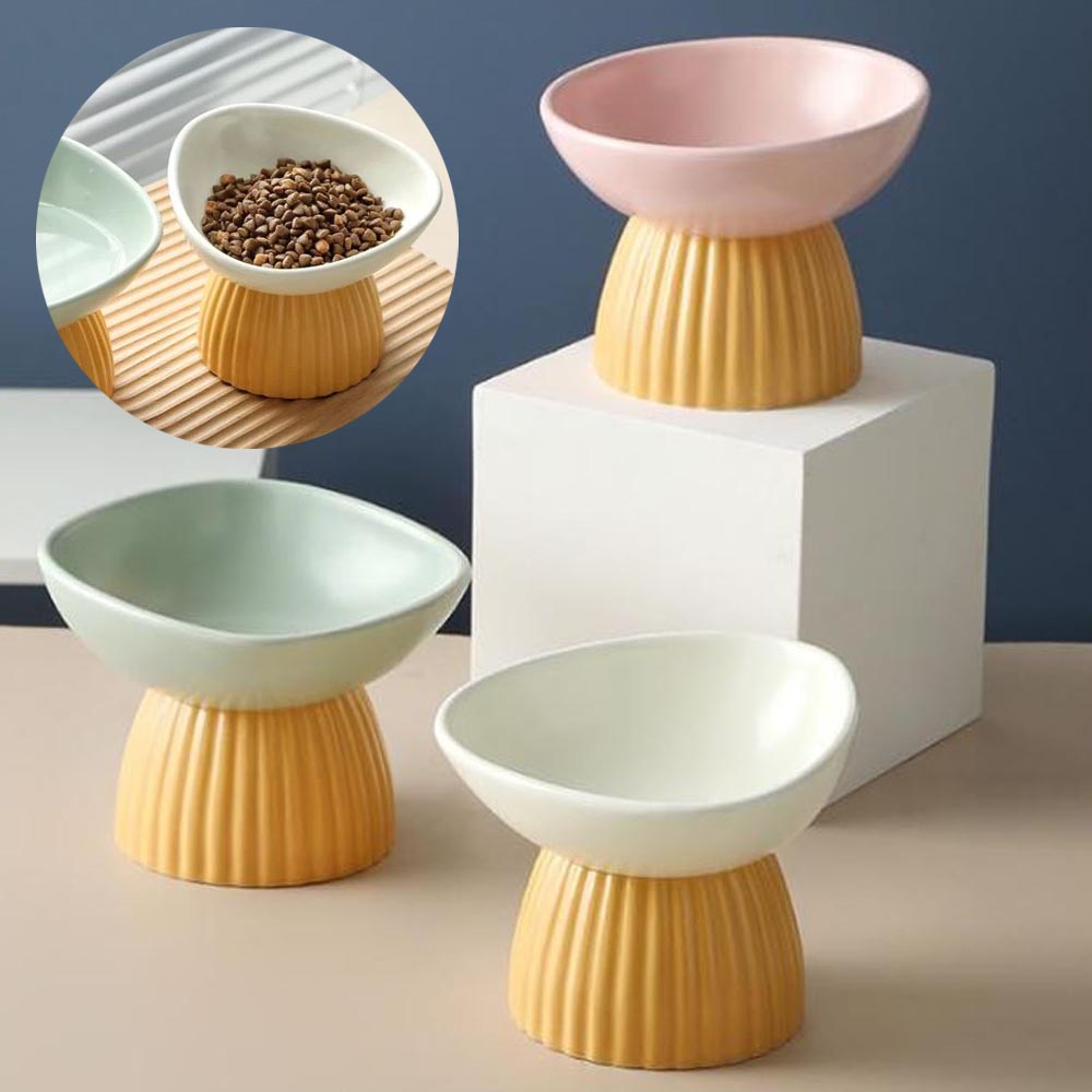 바이탑 강아지밥그릇 고양이물그릇 사료 투톤 세라믹 식기