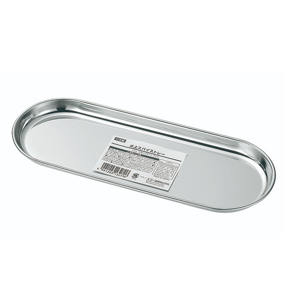 일본 에코 스텐 트레이 캠핑 접시 라운드 롱 트레이 24cm