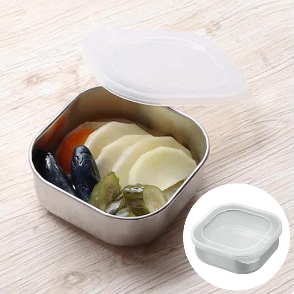 일본 에코 스텐레스 반찬통 사각 소분용기 소풍 도시락통 밀폐용기