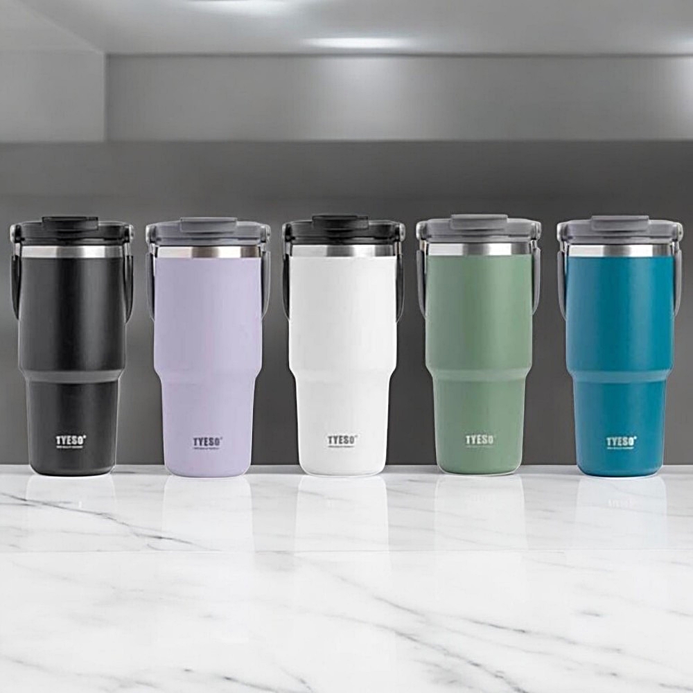 타이소 TYESO 롬 스테인레스 대용량 빨대 텀블러 750ml