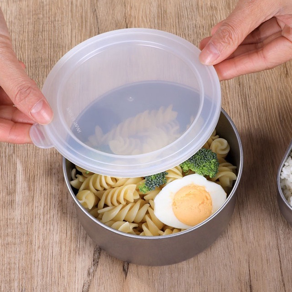 일본 에코금속 스텐 원형 반찬통 밀폐 샐러드 도시락통