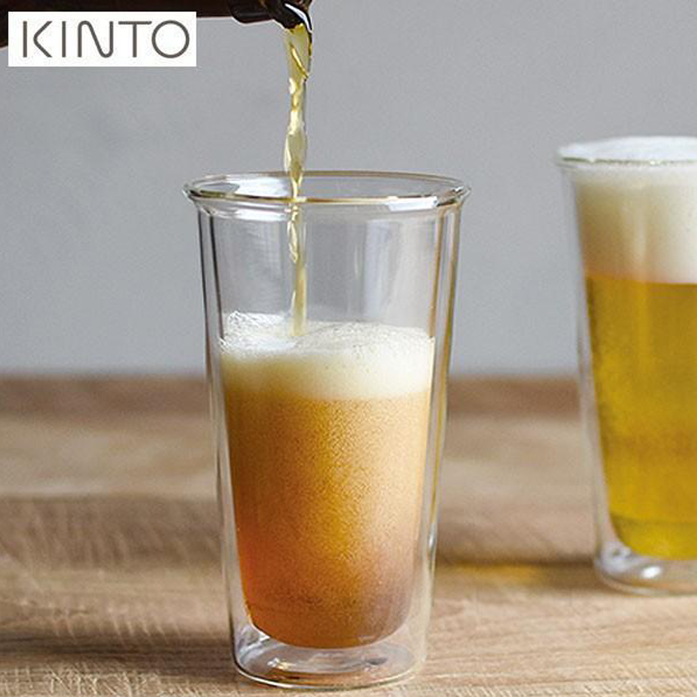 킨토 내열 이중유리컵 캐스트 더블월 맥주잔 340ml