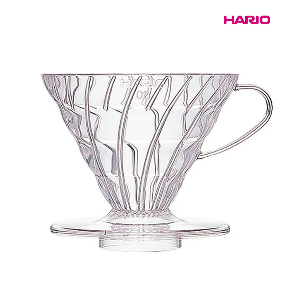 일본 하리오 V60 투명 드리퍼 플라스틱 커피드리퍼 1-4인용 VDR-02T