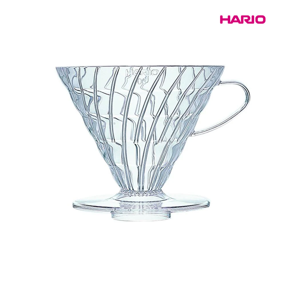 일본 하리오 V60 플라스틱 투명 드리퍼 1-6인용 VDR-03T