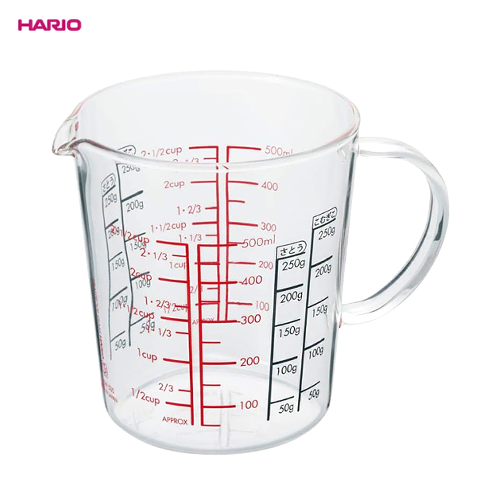 일본 하리오 내열유리 계량컵 500ml 손잡이 비커 CMJW-500