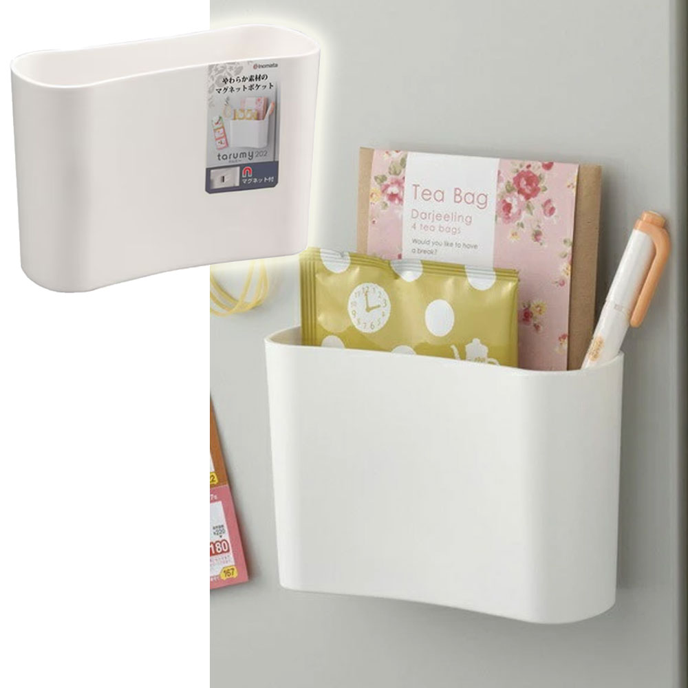 일본 이노마타 냉장고자석 수납함 화이트 자석 수납케이스 와이드형