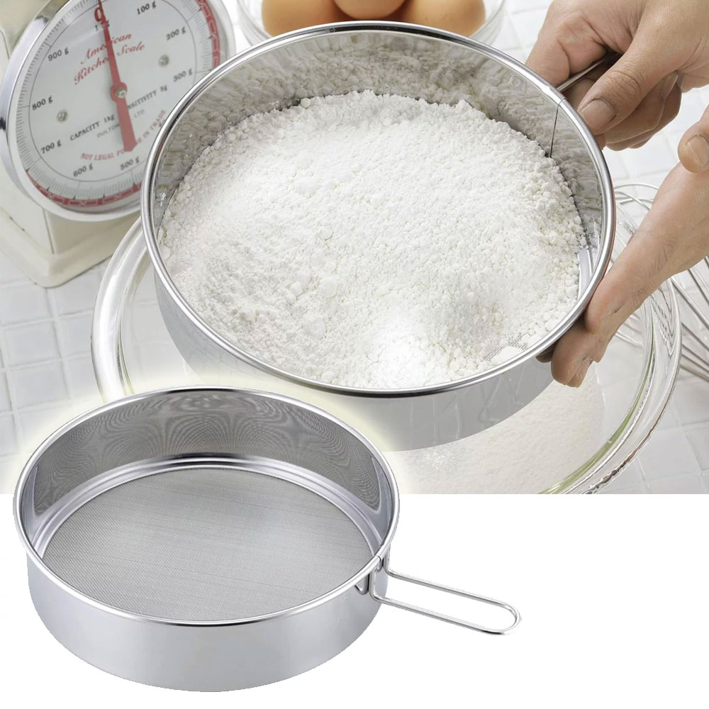 일본 시모무라 스텐 파우더 채반 시나몬 베이킹분말 손잡이 채망