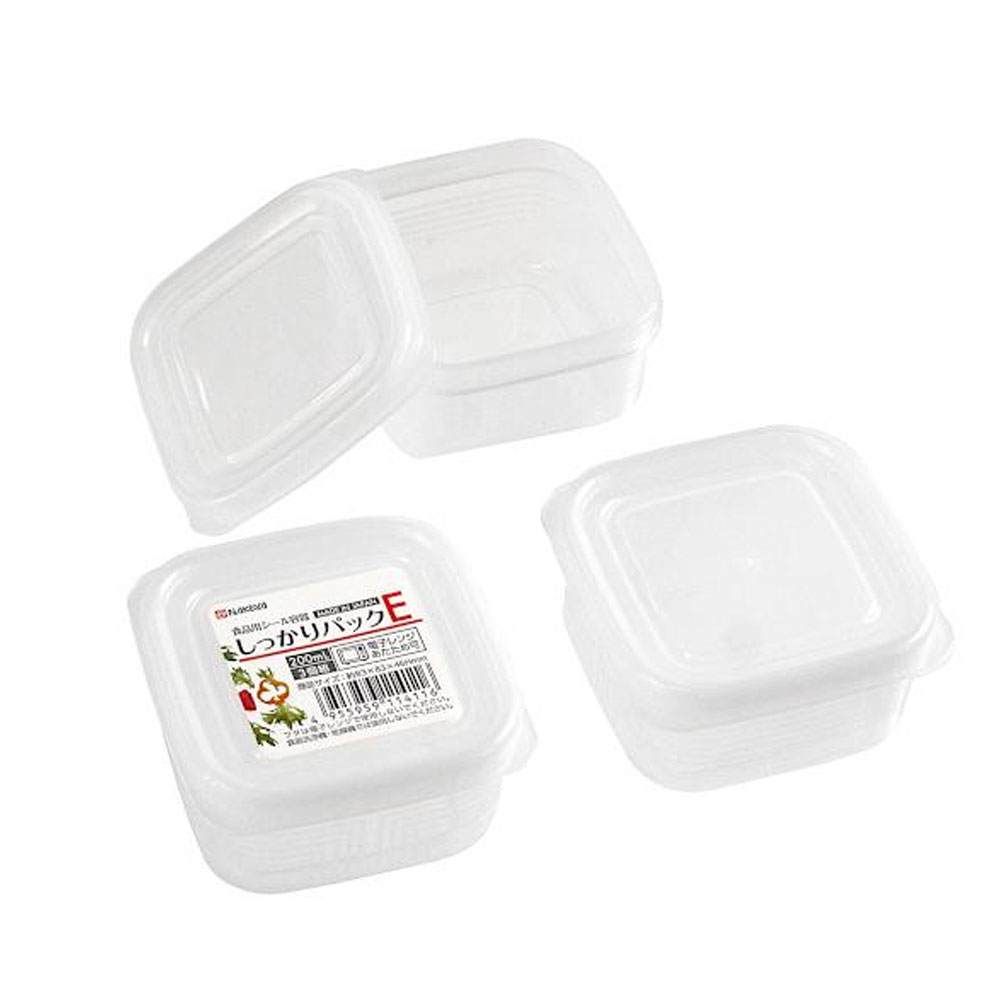 일본 나까야 정사각 반찬통 밀폐용기 전자렌지용기 200ml 3개세트