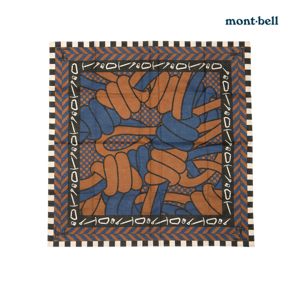 일본 몽벨 반다나 스카프 손수건 카키 52cm