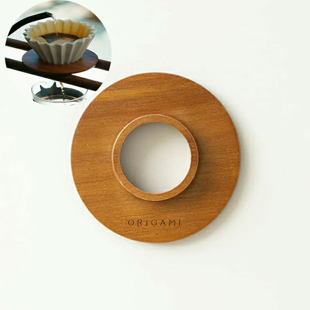 일본 오리가미 커피 드리퍼 우드 홀더 S M 겸용