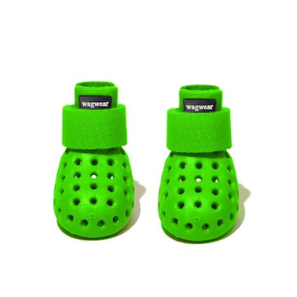 [리퍼] 와그웨어 강아지 여름용 신발 고무부츠 산책용신발 네온그린 XS