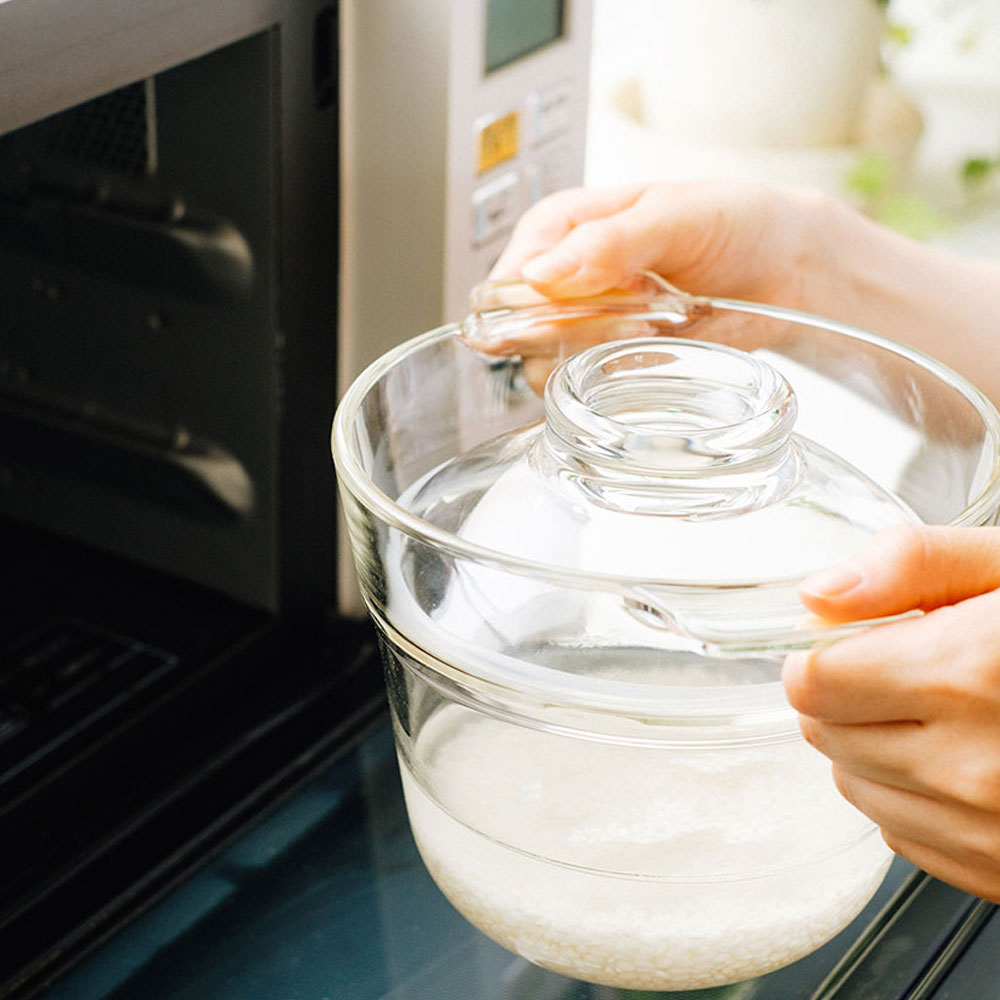 [리퍼] 하리오 내열유리 전자레인지 밥솥 1인분 미니밥솥 2024 리뉴얼