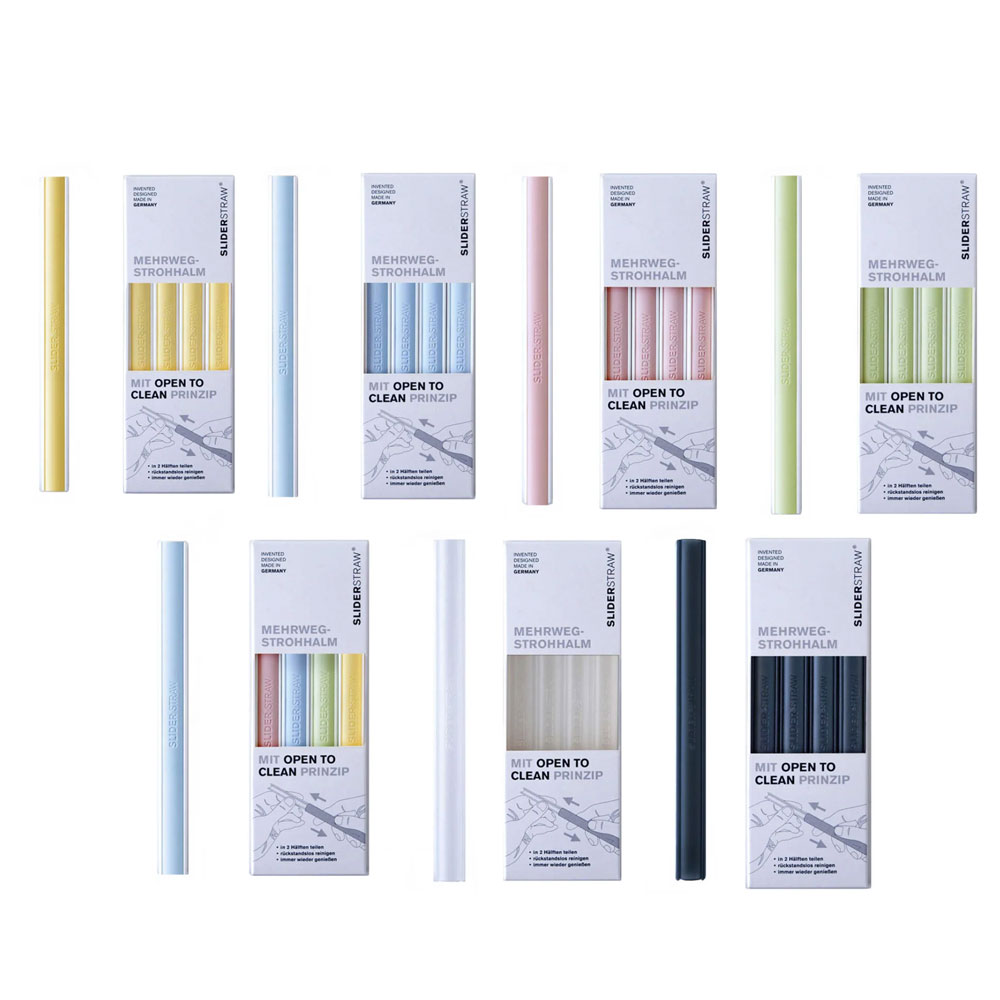 슬라이더 스트로우 리유저블 빨대 분리 세척 개방형 빨대 4개세트 Short