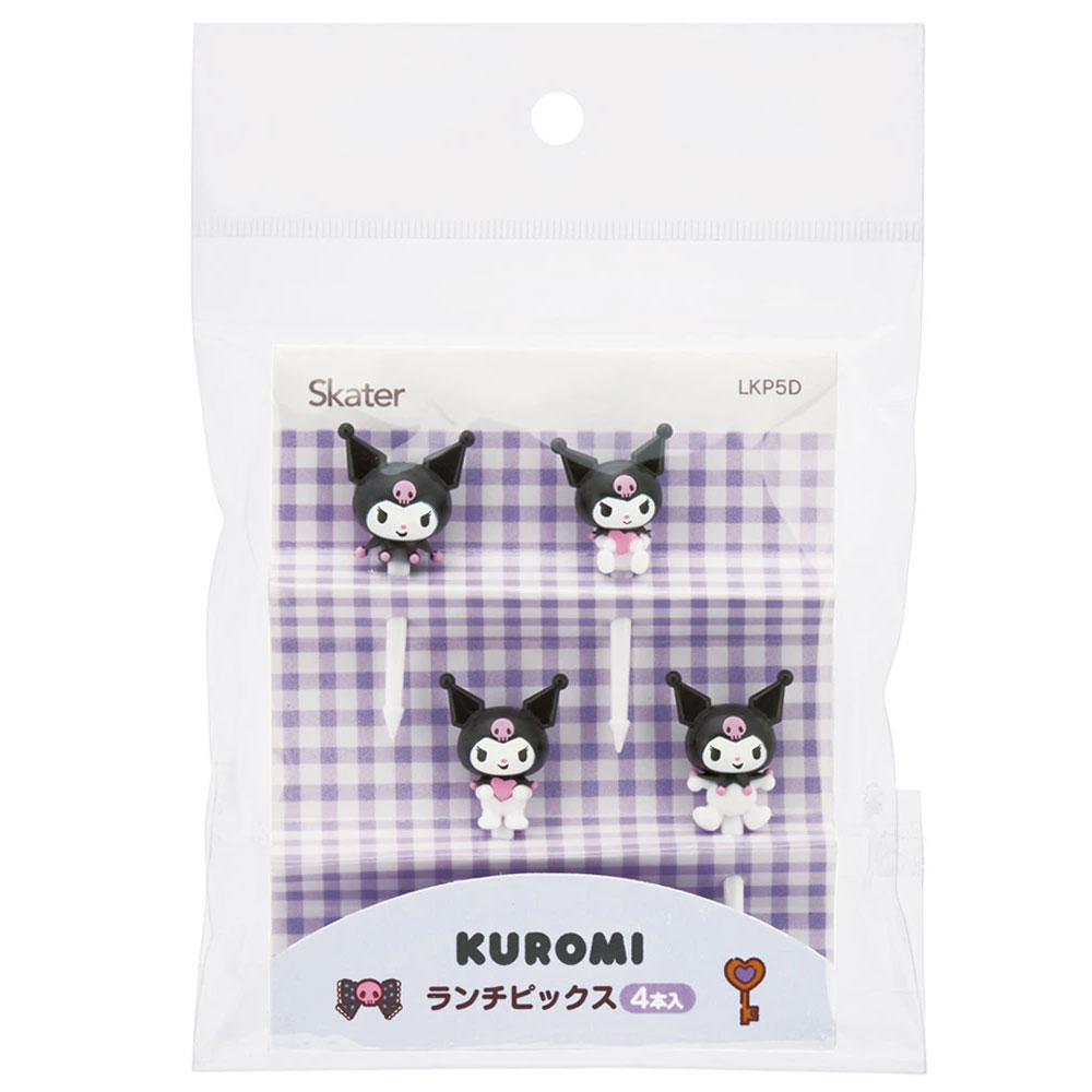 스케이터 도시락픽 쿠로미 도시락 꾸미기 데코픽 4개입