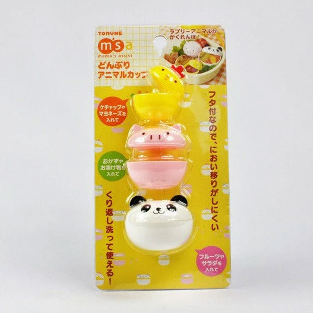 일본 토루네 도시락 미니 소스통 동물모양 미니 반찬통 3P