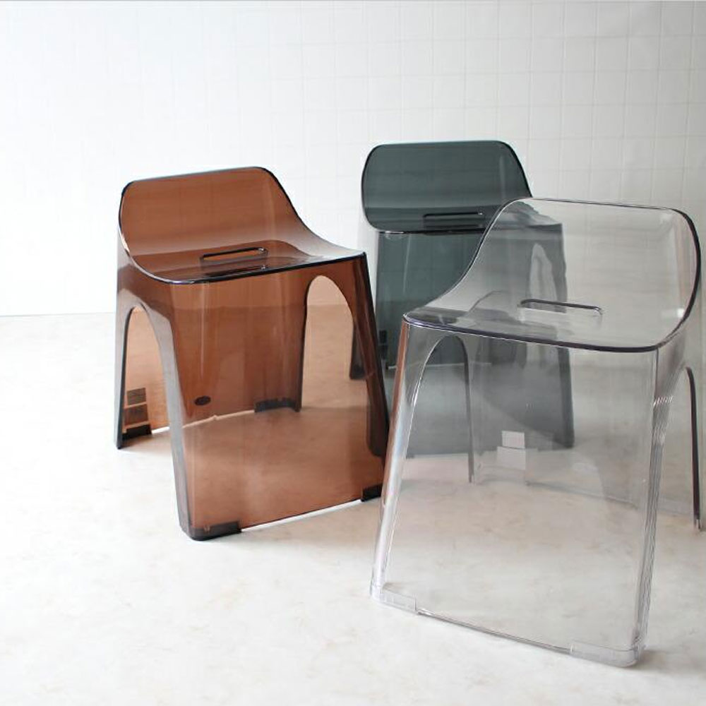 일본 휴바스 미끄럼방지 높은 욕실의자 화장실 등받이 의자 클리어시리즈 30cm