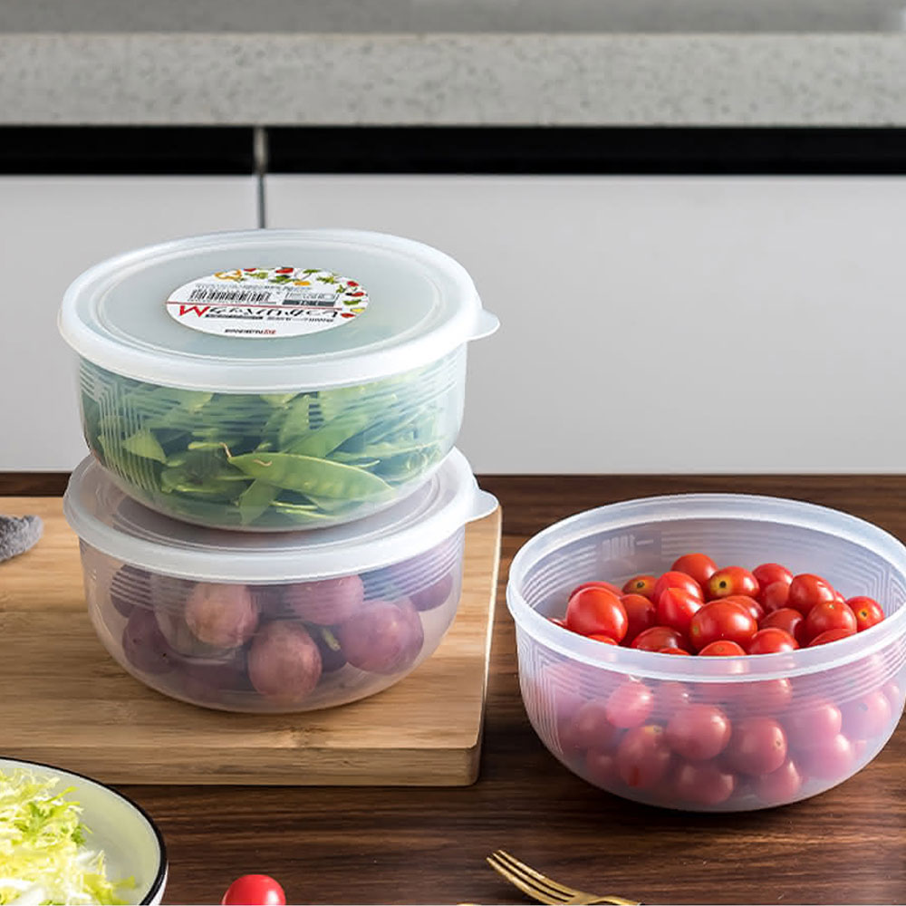 일본 나까야 원형 밀폐용기 K156 전자렌지 반찬통 1.3L