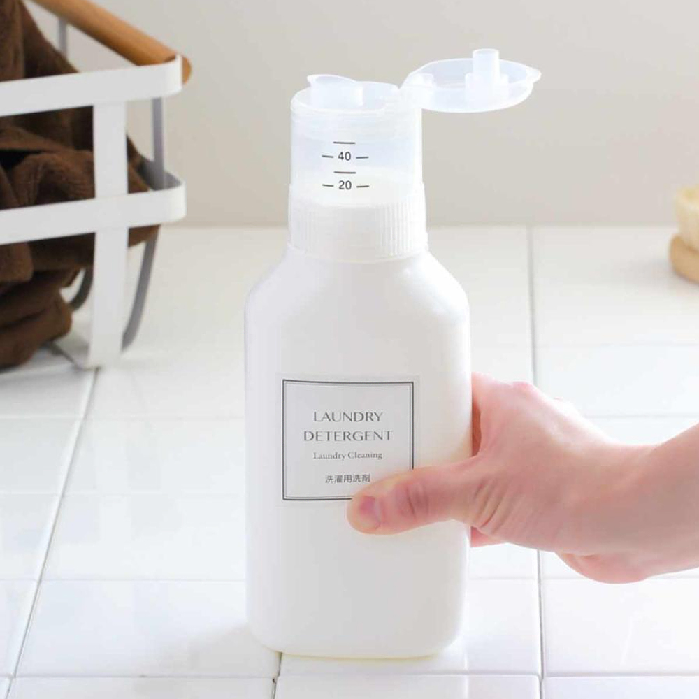 LEC 엘이씨 원터치 계량캡 세탁세제통 소분용기 섬유유연제통 600ml