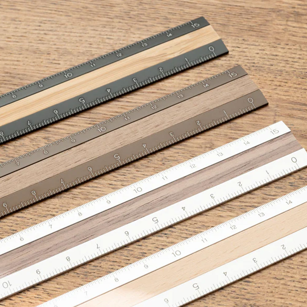 일본 미도리 알루미늄&우드 자 커팅자 15cm