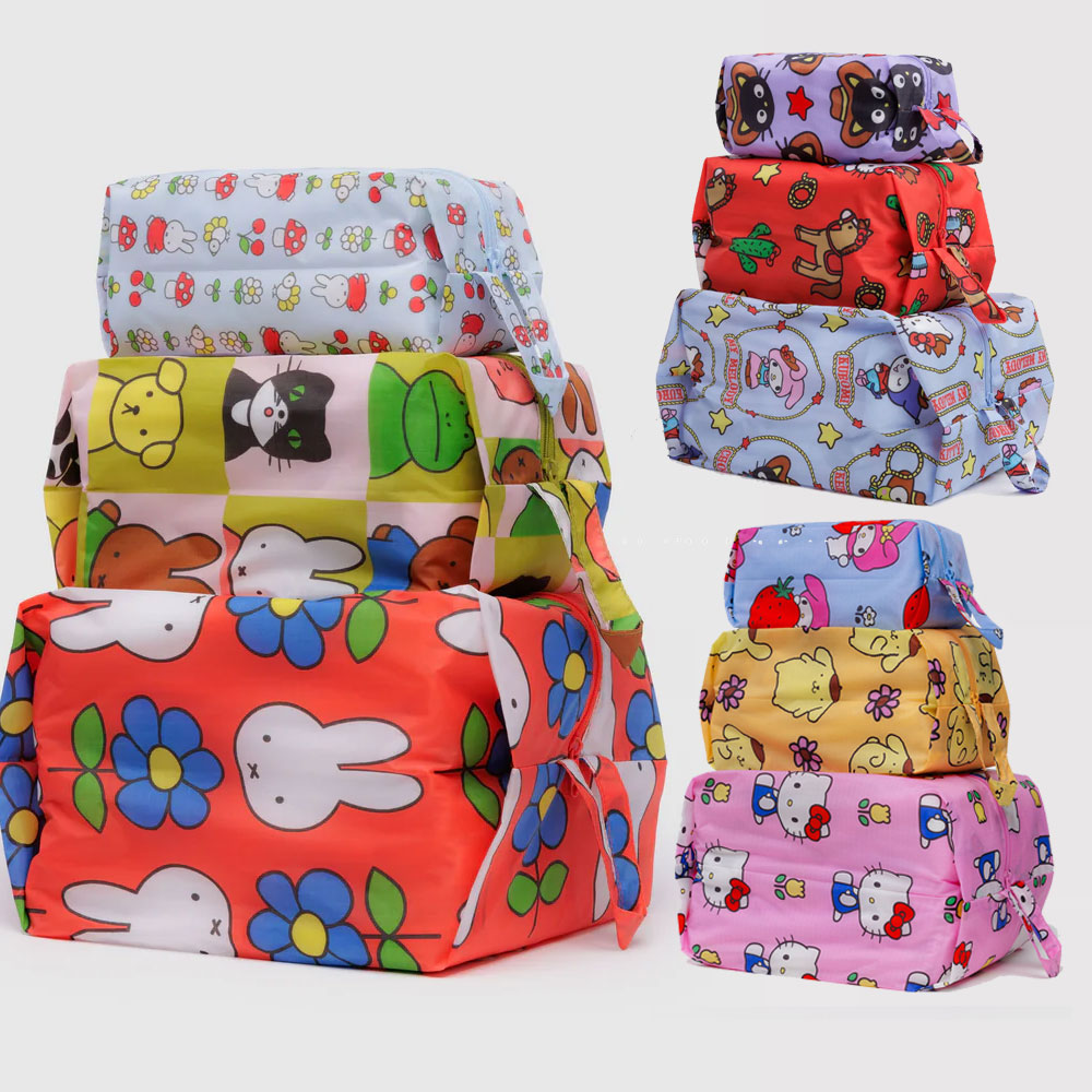 BAGGU 바쿠 3D Zip 파우치 여행용파우치 3종 세트