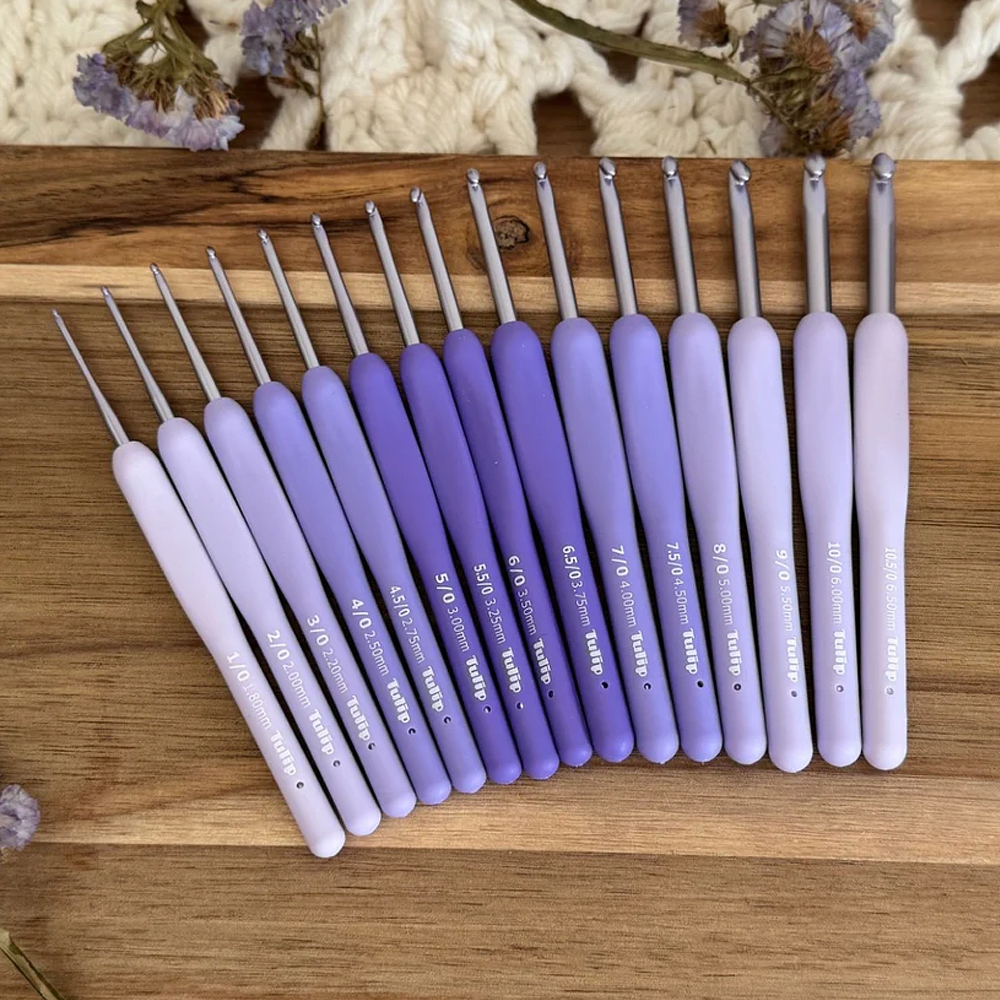 일본 튤립 에티모 코바늘 라벤더 무라사키 모사용