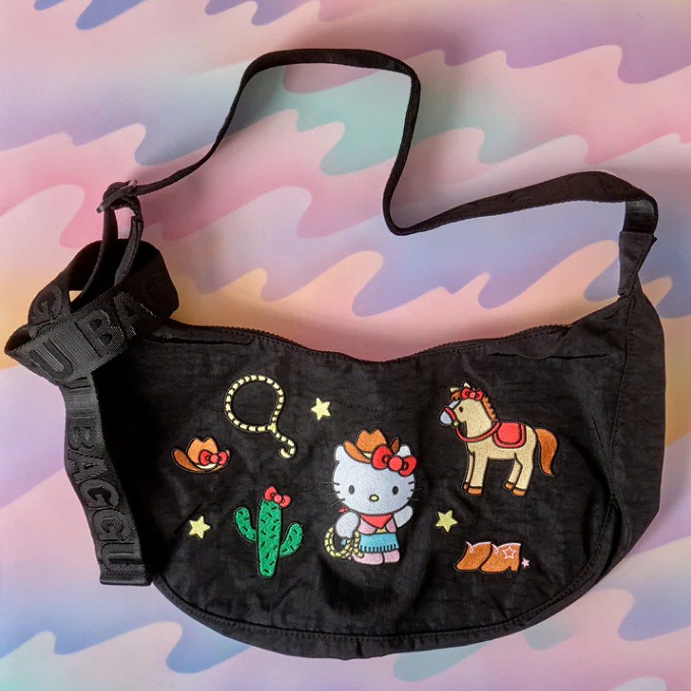 BAGGU 바쿠 나일론 크레센트 백 헬로키티 웨스턴 크로스백 119cm