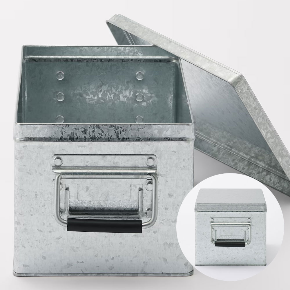 MIJI 무인양품 함석 박스 틴박스 철제 상자 보관함 19x29x16cm