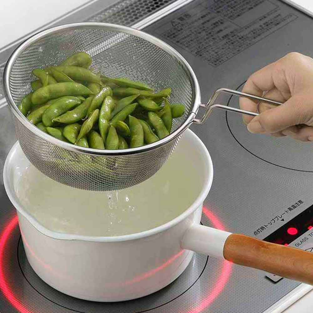 일본 시모무라 올스텐 손잡이 채반 건지개 핸들형 채망