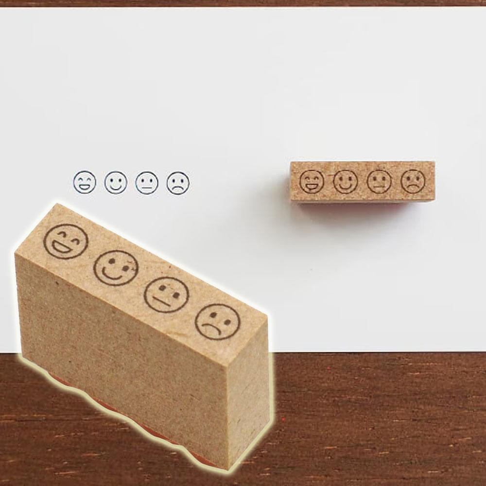 스탬프마르쉐 일본 다꾸 표정 기분 체크 가로형 스탬프