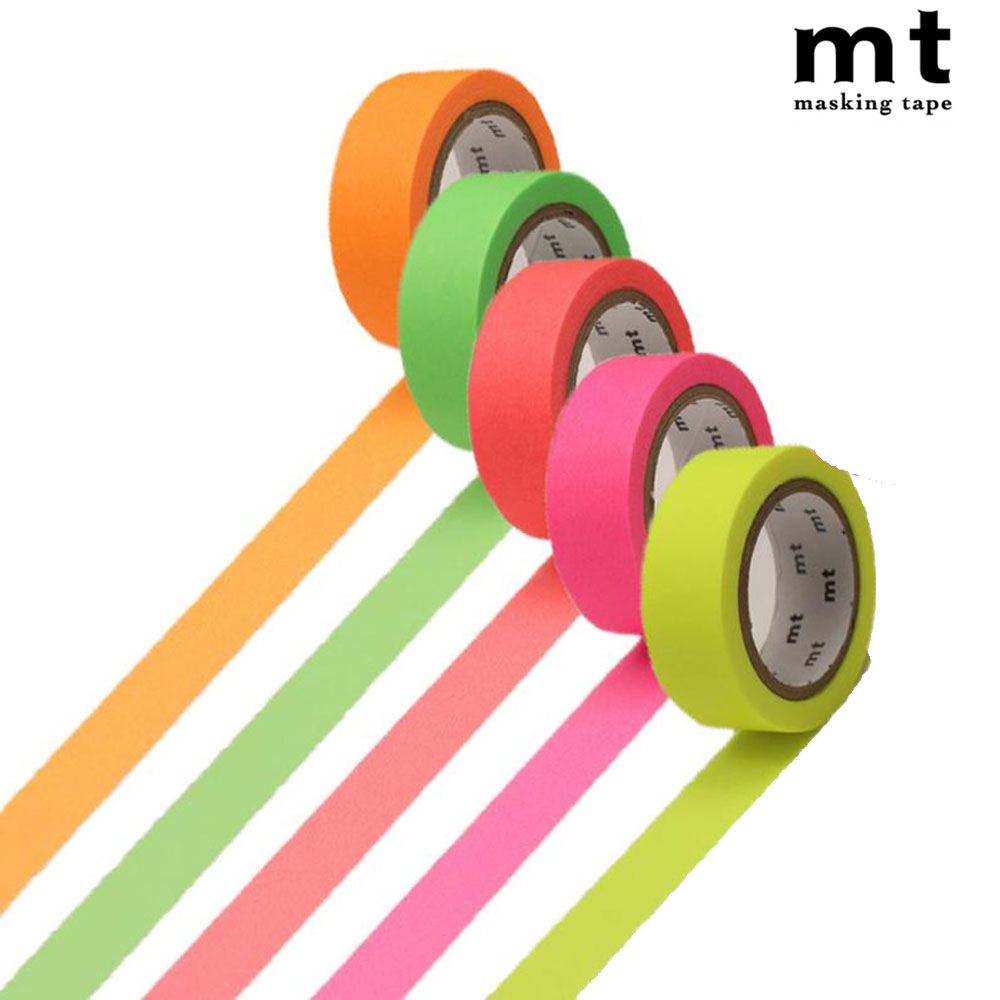 mt 마스킹테이프 네온 형광 15mm 다꾸 마테