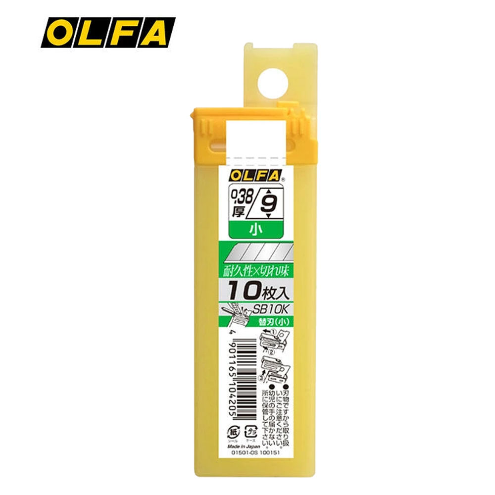 OLFA&nbsp;올파 소형 커터칼 교체용 칼날 AB-10 커터날 10개입 9mm