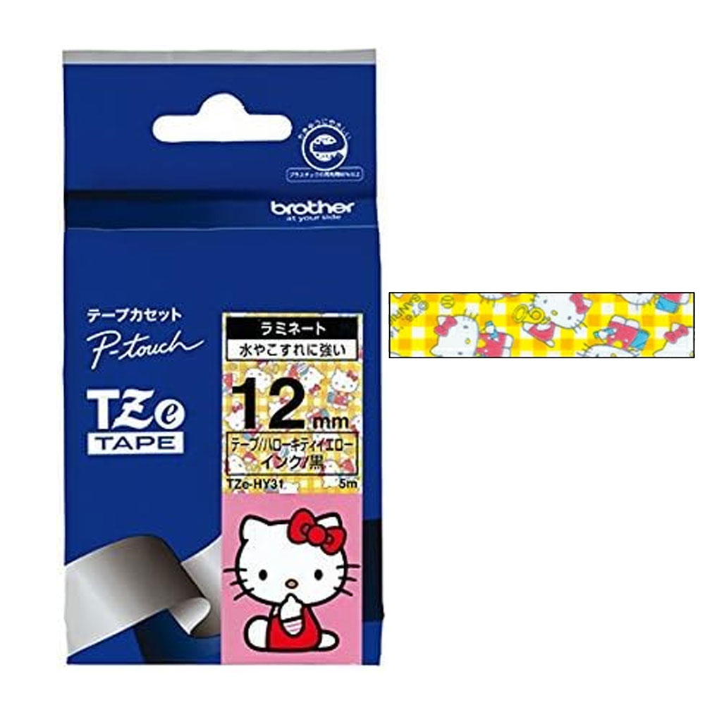 브라더 라벨기 테이프 TZe-HY31 헬로키티 라벨지 카트리지 12mm