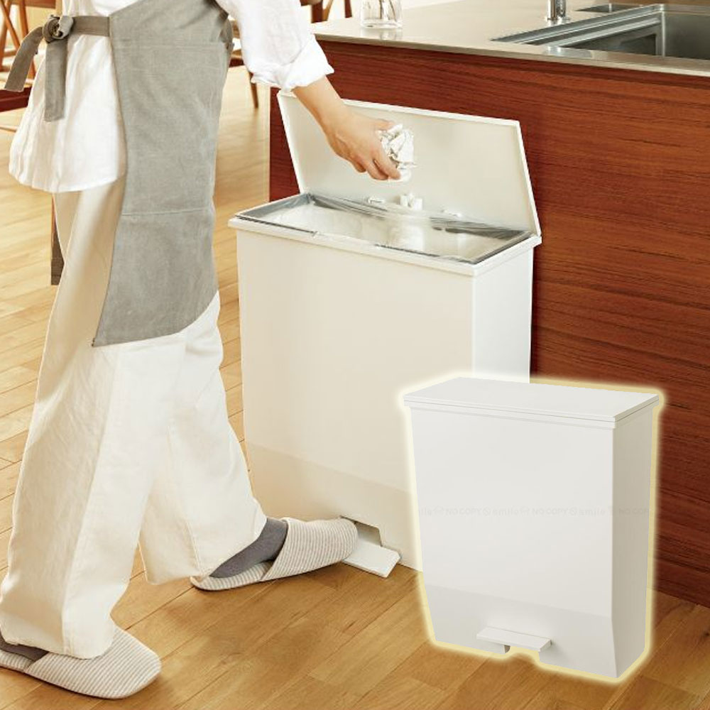 리스 일본 페달 휴지통 와이드형 쓰레기통 45리터