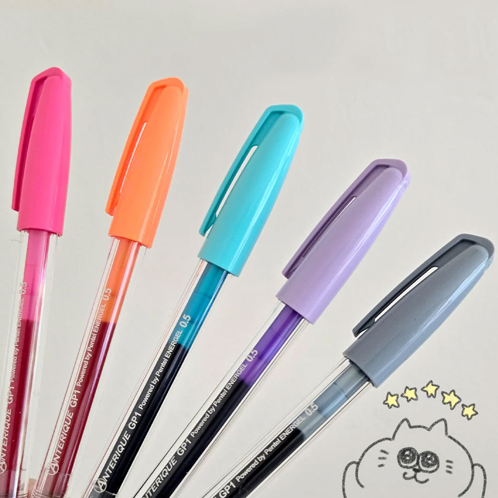 안테리크 ANTERIQUE 컬러 젤펜 캡노크식 젤잉크펜 0.5mm