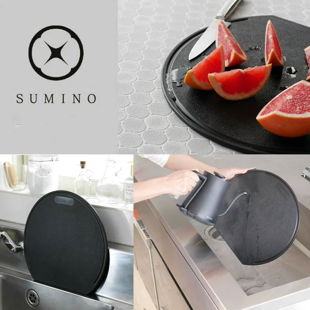 일본 이하라기판 스미노 흠집 안나는 엘라스토머 향균 반달 도마 34cm