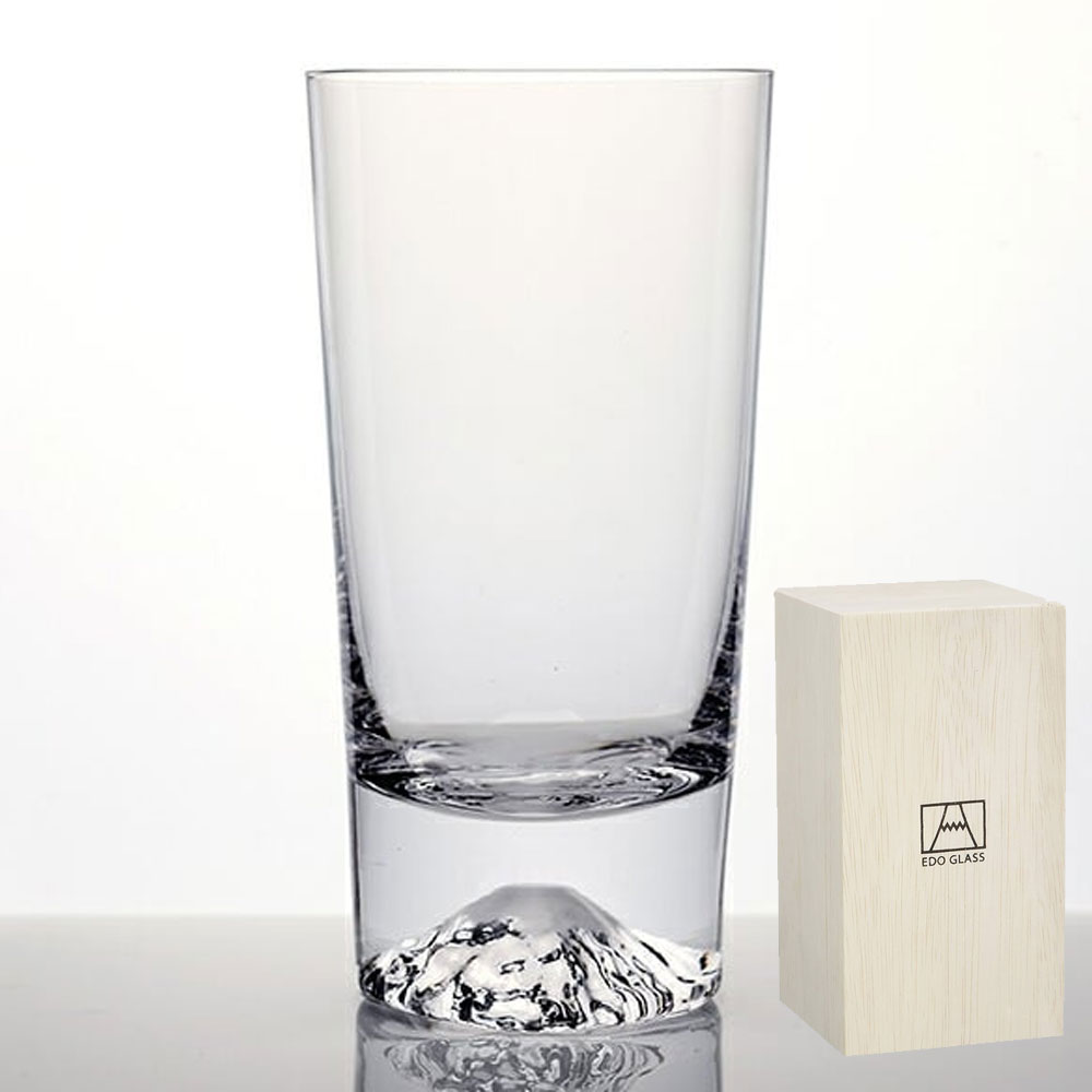 타지마글라스 일본 후지산 위스키 사케잔 칵테일 하이볼 글라스 380ml
