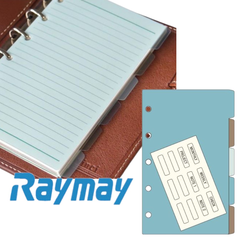 일본 레이메이 다빈치 5공 미니 다이어리 컬러 인덱스 속지 A8