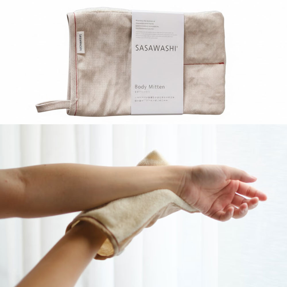 사사와시 일본 샤워글러브 바디 스크럽 장갑 샤워장갑