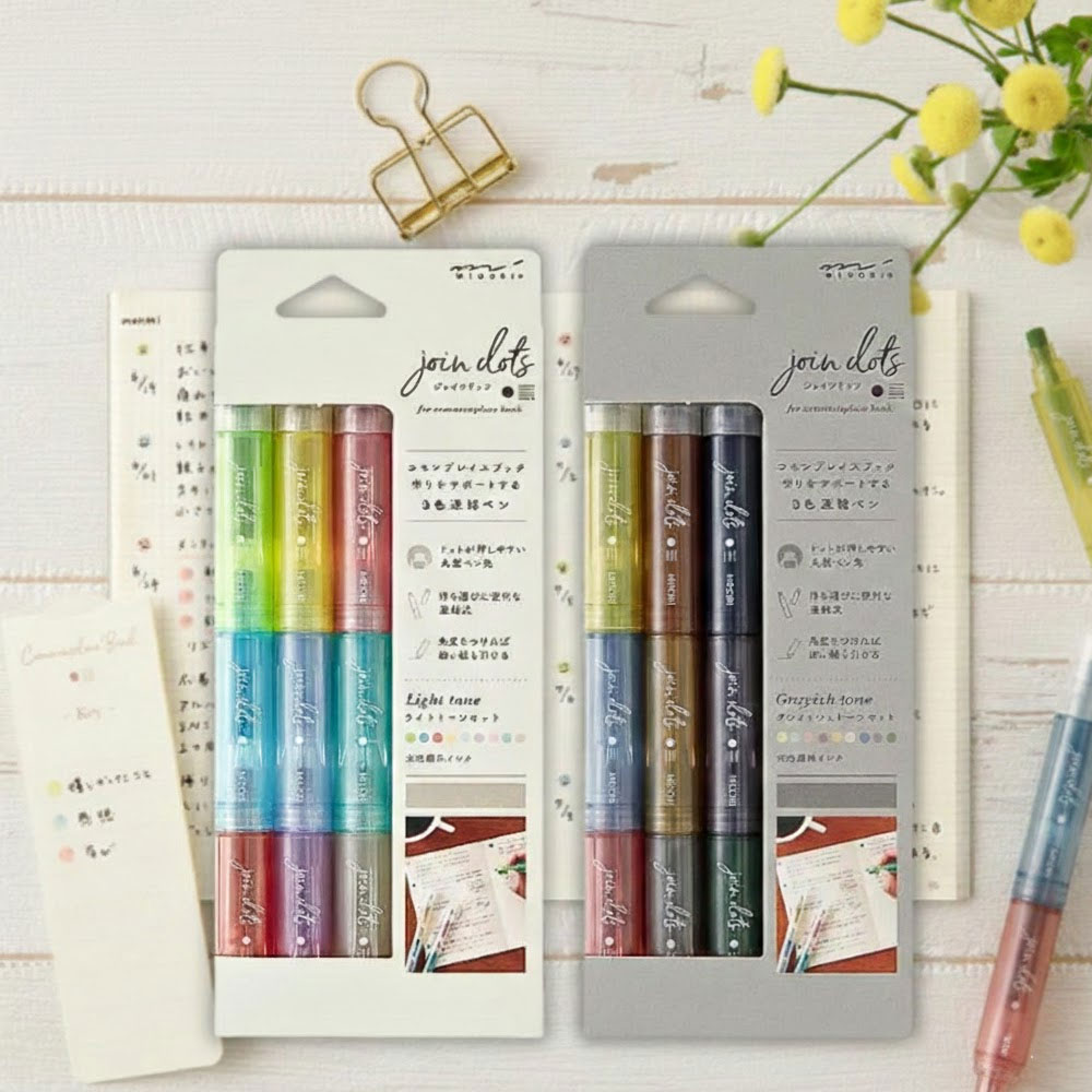 미도리 커넥팅 펜 조인닷 형광펜 Join dots 3세트