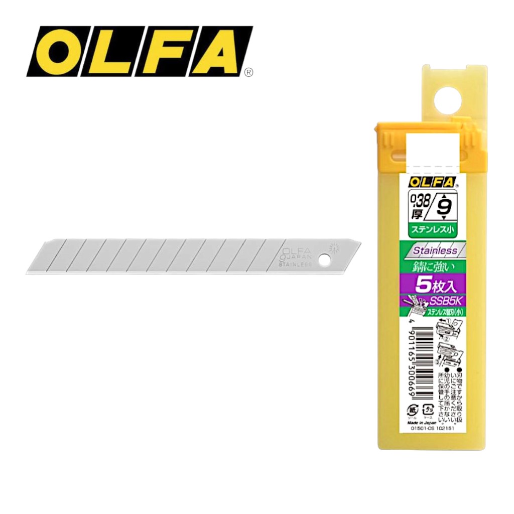 OLFA&nbsp;올파 AB-10S 소형 커터칼 칼날 SSB5K 커터날 5개입 9mm