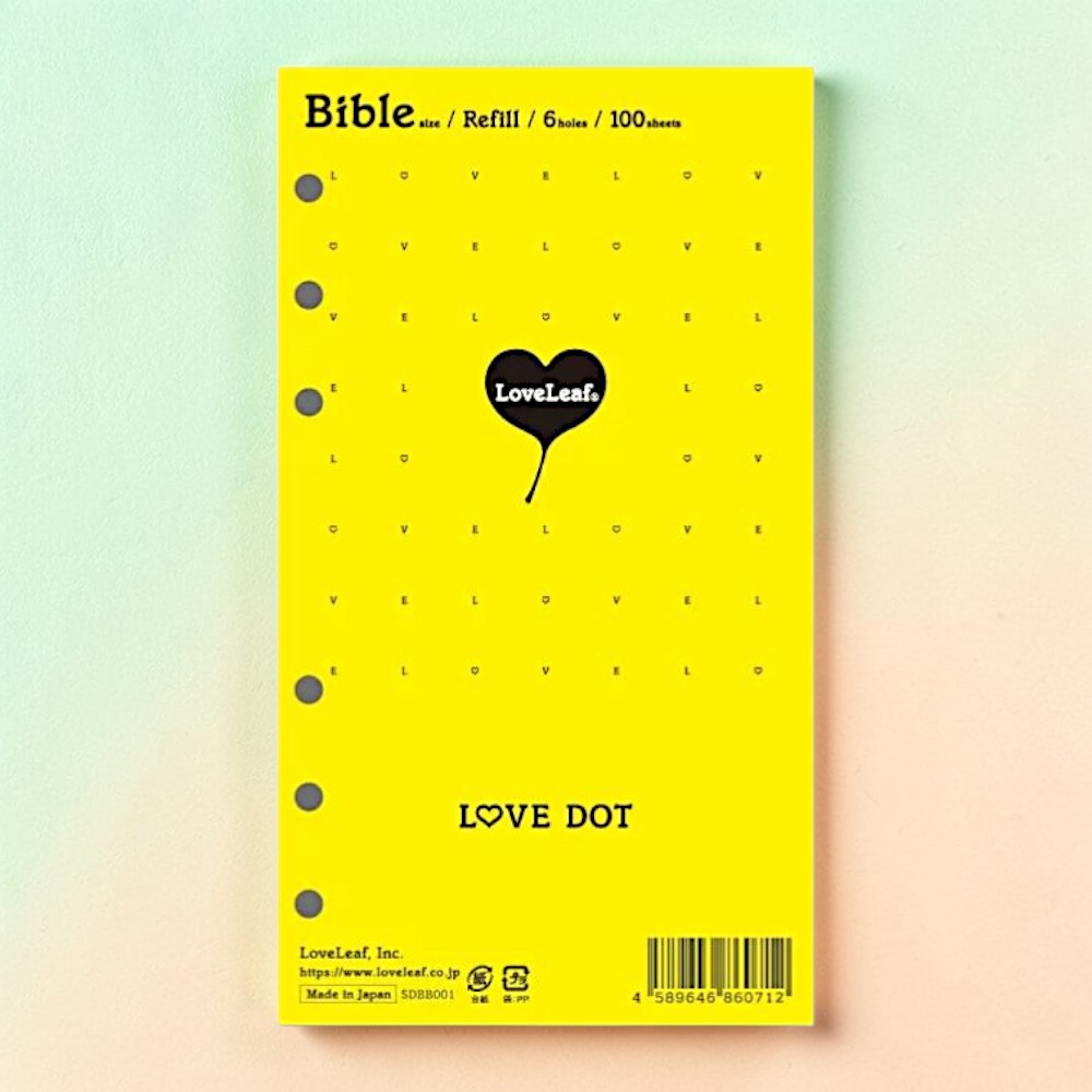 일본 러브리프 6공 바이블 다이어리 러브닷 도트 리필 속지 A6