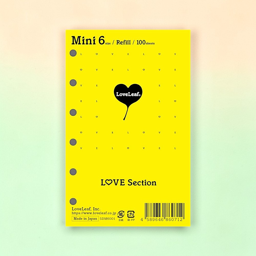 일본 러브리프 6공 다이어리 러브닷 도트 리필 속지 A7