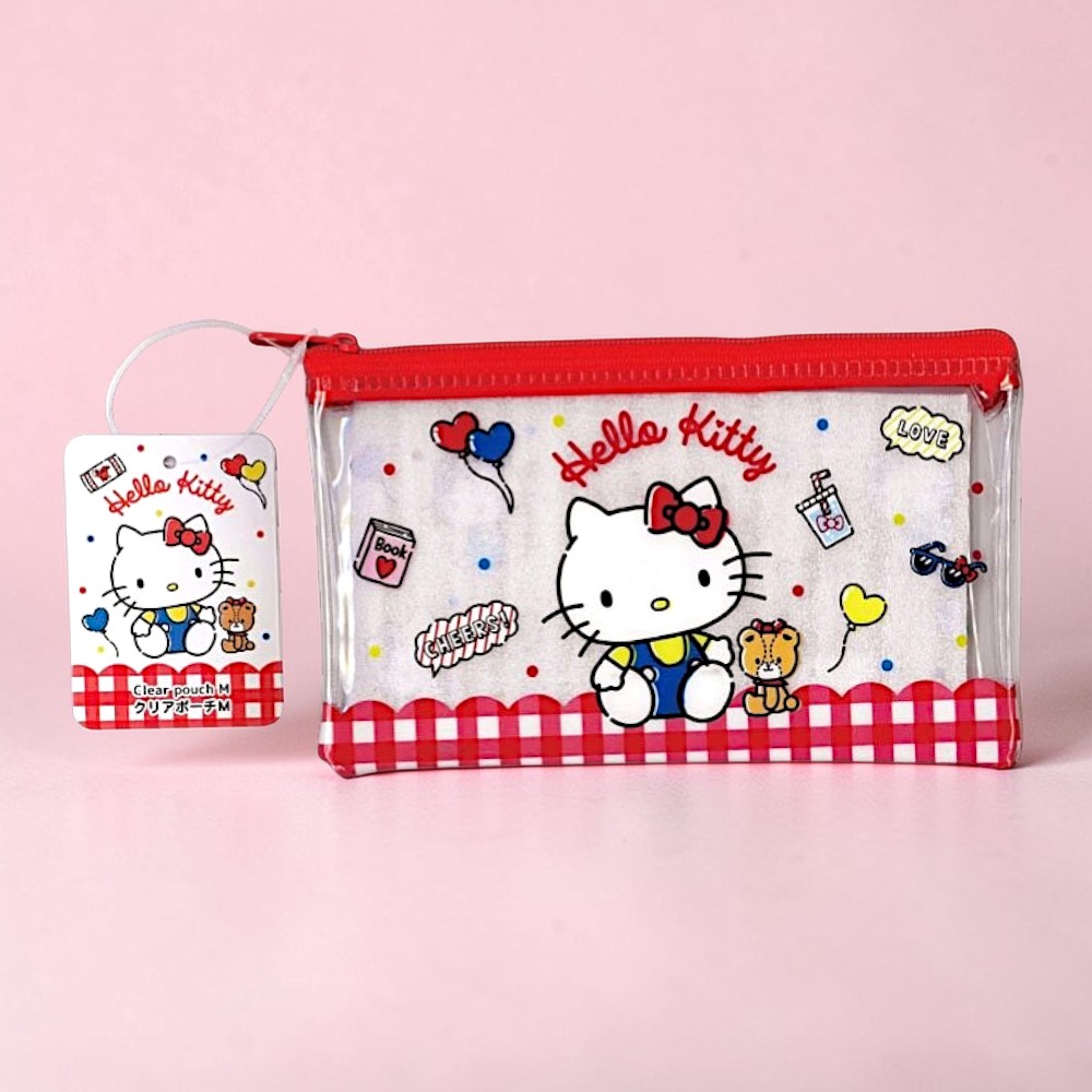 탄포포 헬로키티 클리어 투명 M사이즈 다용도 파우치