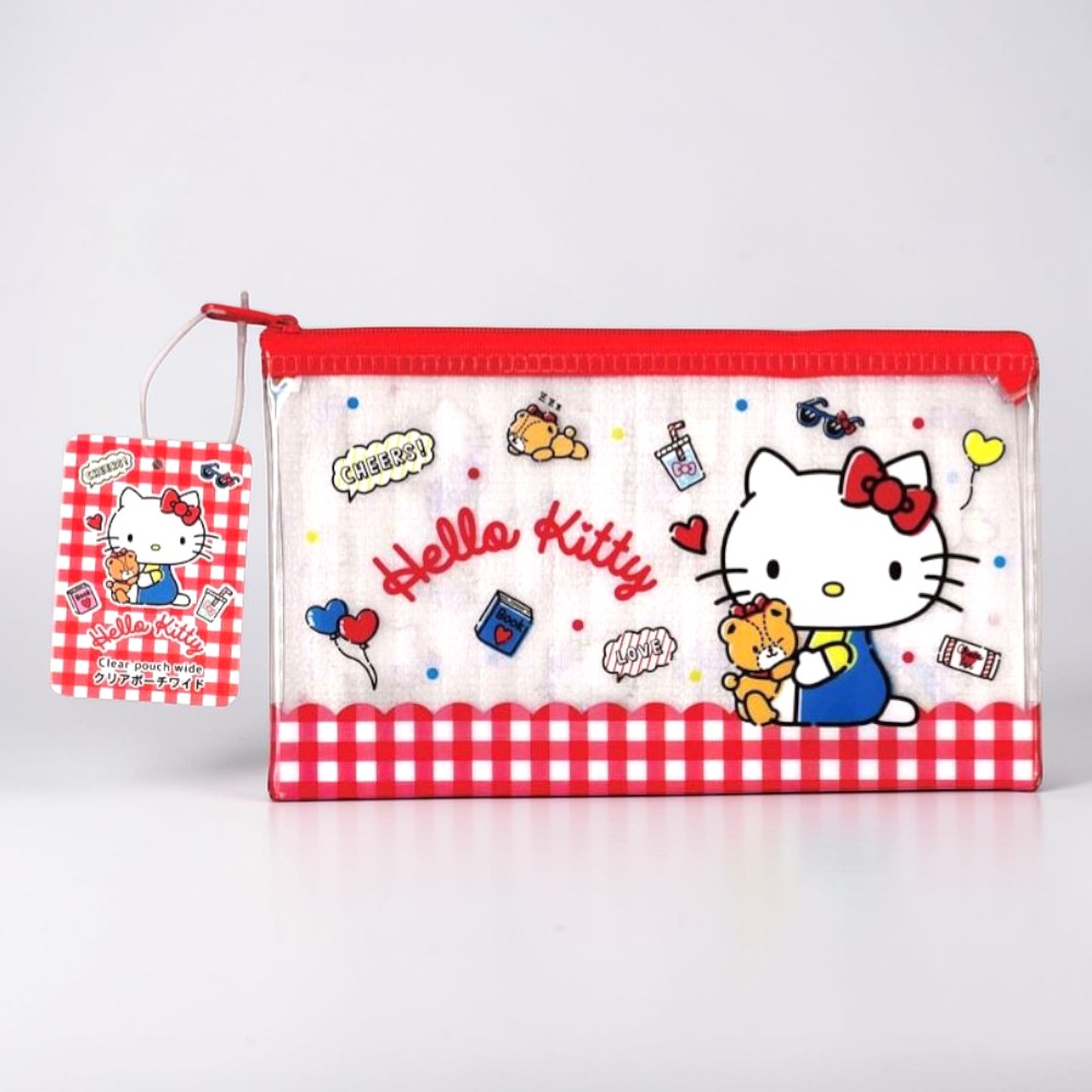탄포포 헬로키티 PVC 클리어 다용도 파우치 와이드